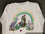 Stella McCartney KIDS Girls' Ivory Rabbit & Rainbow Print Sweatshirt 6 years children