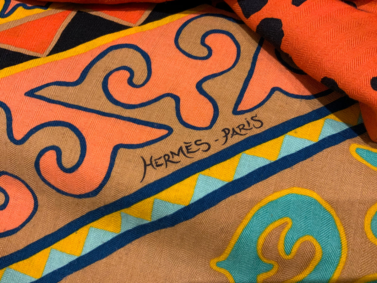 Hermès Hermes Paris Cashmere Silk Appaloosa Des Steppes Shawl 140 Scarf ladies