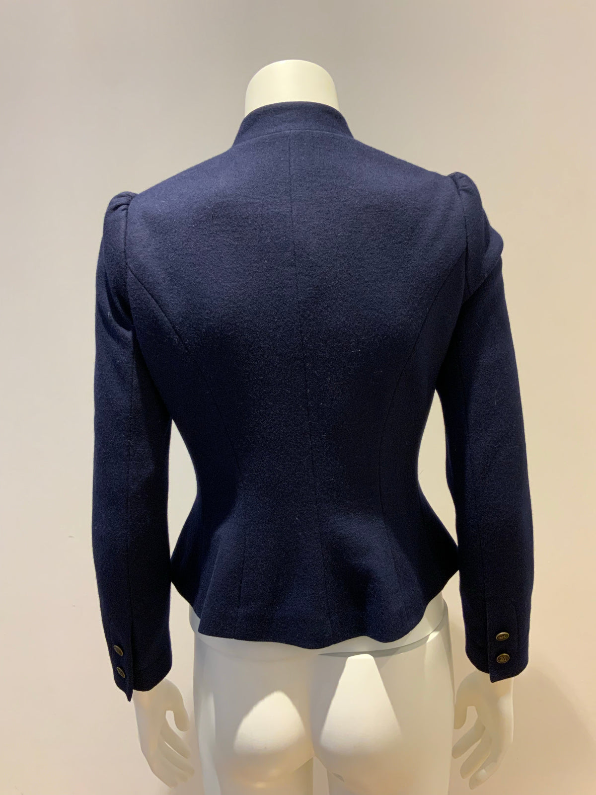 RALPH LAUREN Polo Wool Blend Navy Fitted Jacket Size US 4 UK 8 S small ladies
