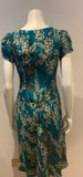 Ermanno Scervino Green Silk Floral Dress Size I 42 UK 10 US 6 S small ladies