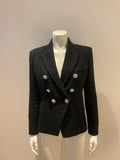 £2,940 SOLD OUT Balmain double breasted tweed black blazer jacket. F 40 UK 12 ladies