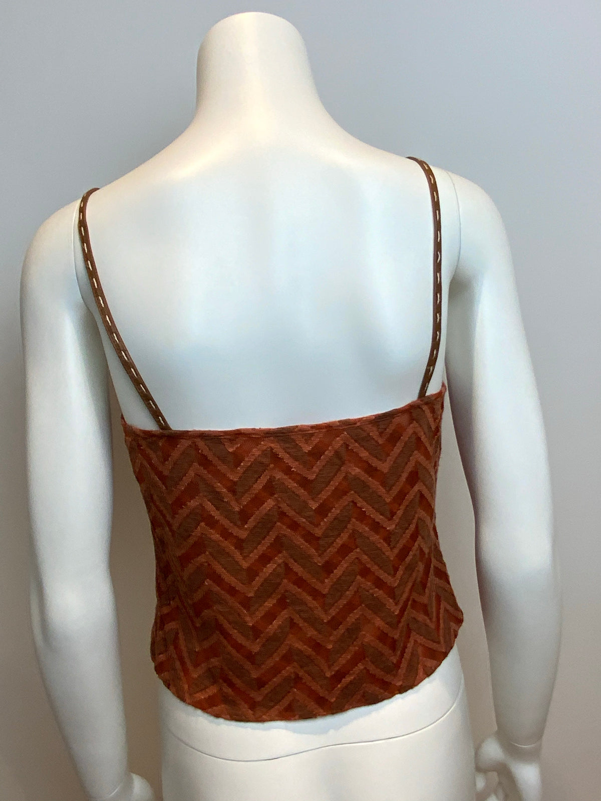 Zig Zag Wool Cropped Tank TOP Size I 44  ladies