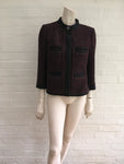CHANEL Burgundy Fantasy Tweed Jacket 15K Blazer Ladies