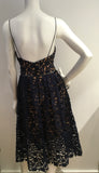 SELF-PORTRAIT Azaelea lace midi navy blue dress Size UK 10 US 6 ladies