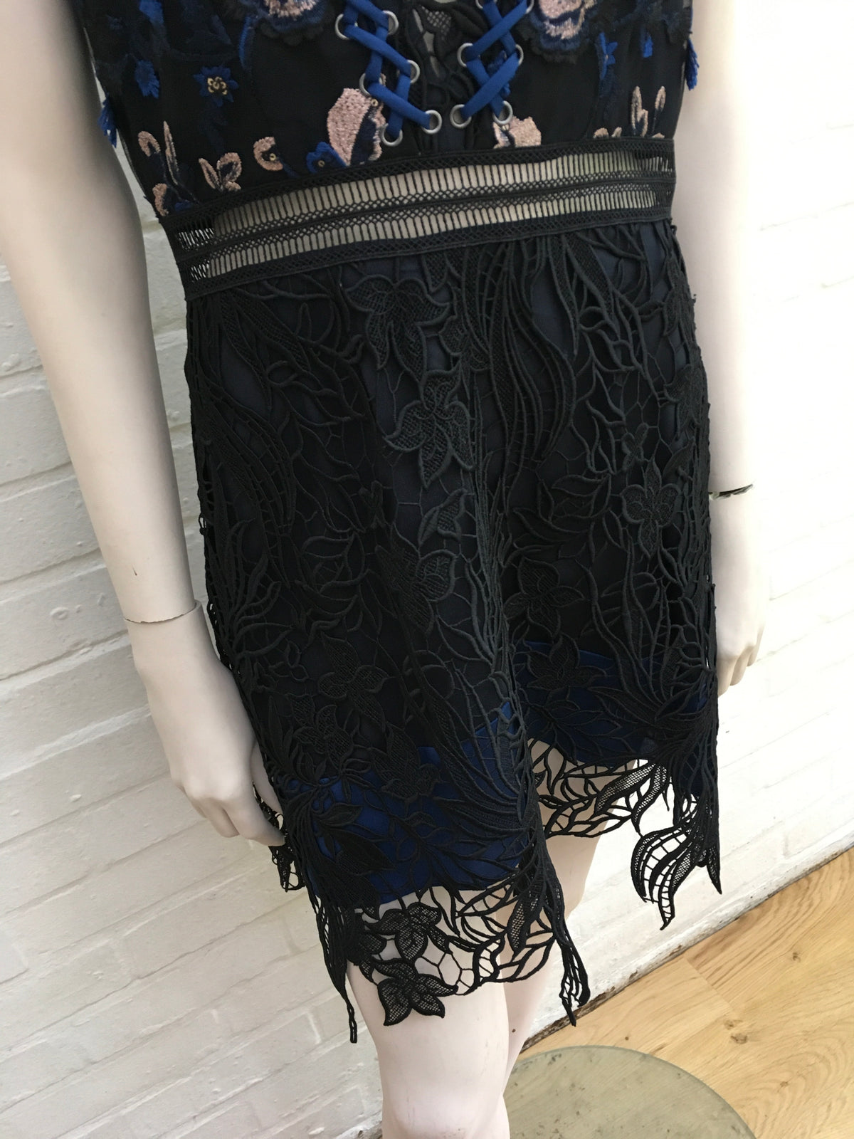 SELF-PORTRAIT Clementine lace black blue dress  Ladies