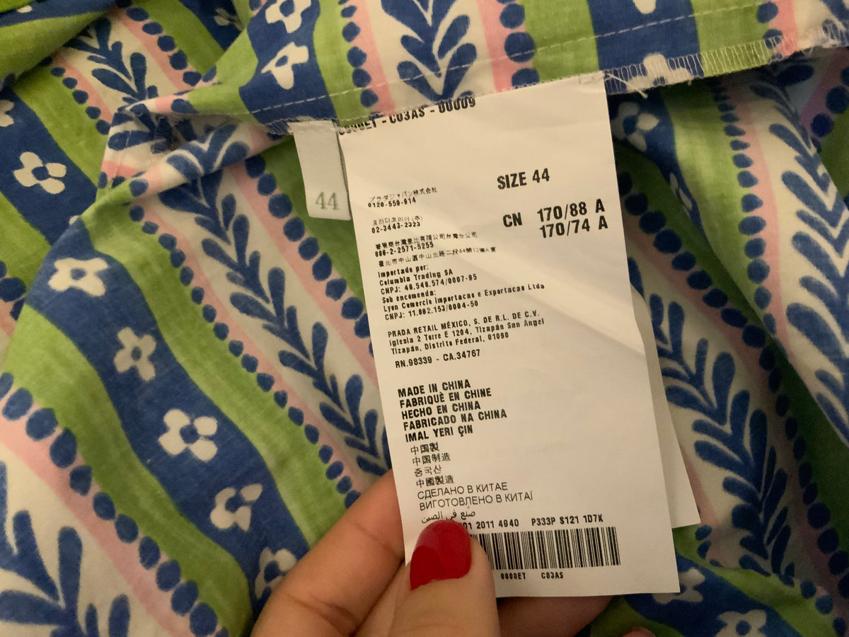 PRADA PRINTED MIDI DRESS SIZE 44 L LARGE LADIES