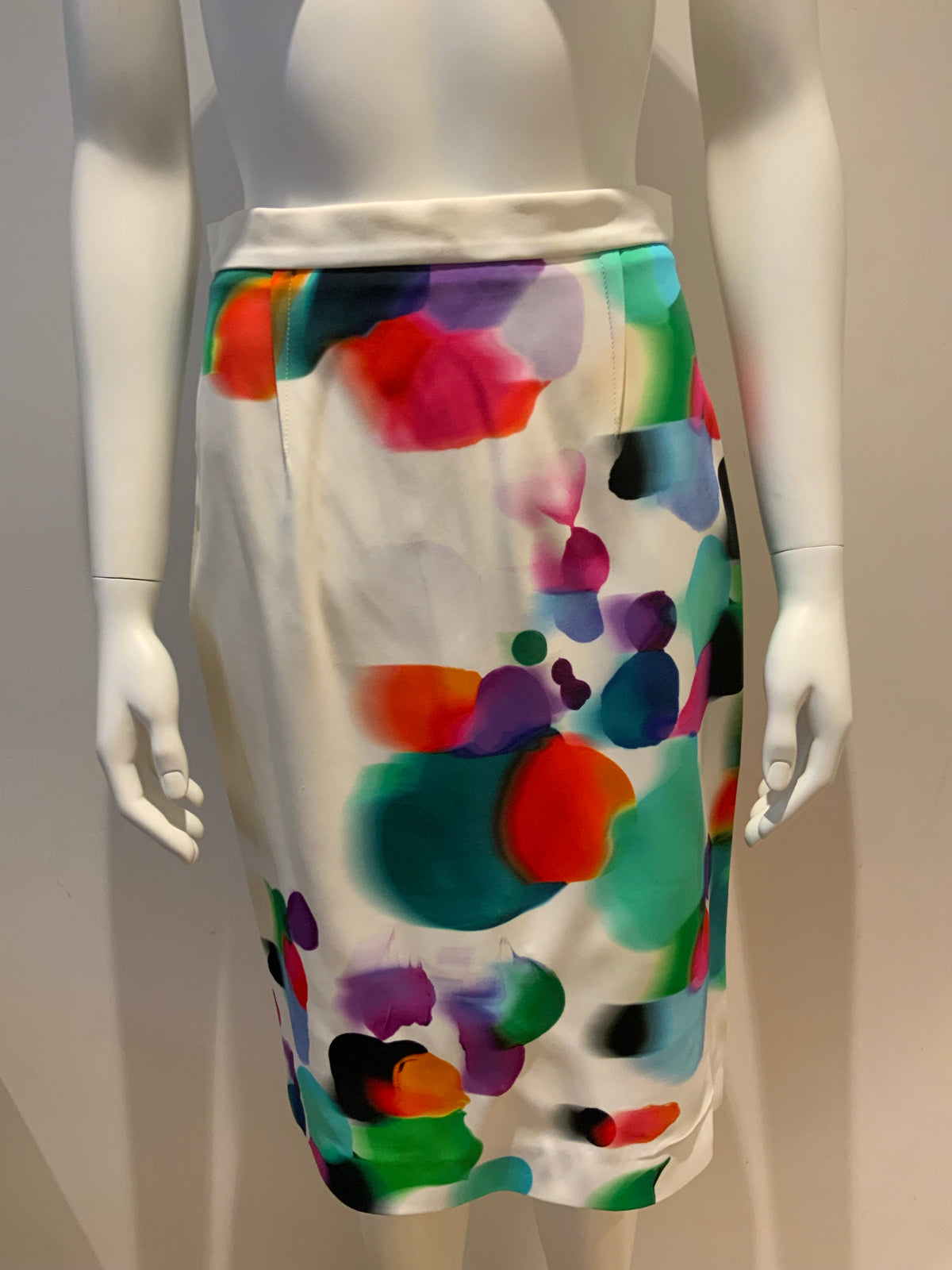 Roland Mouret RUNAWAY Pencil Skirt Multicolor Print UK 12 US 8 ladies