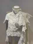 SACAI MOST WANTED HEAVY LACE ASYMMETRIC BLOUSE SHIRT SIZE XS ladies