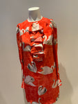 Paul & Joe Silk Ruffle Swans Printed Dress Size F 38 UK 10 US 6 ladies