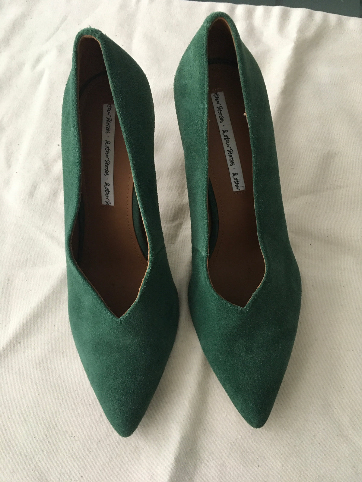 & Other Stories Los Angeles Green Suede Pumps Shoes EU 38 UK 5 US 8 ladies