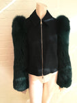 MARY KATRANTZOU Lodger saga fox fur sleeve tulle and wool jacket  Ladies
