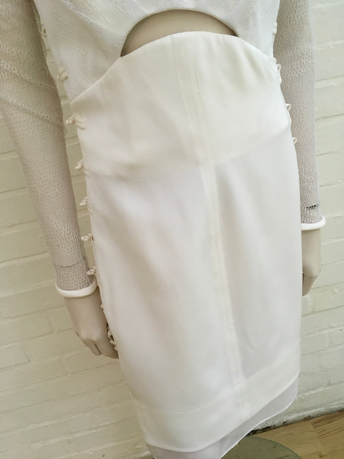 Emilio Pucci MOST WANTED White Silk Blend Lace Dress Ladies