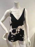 TIBI Black Paint Splatter tank top blouse Size US 6 UK 10 ladies