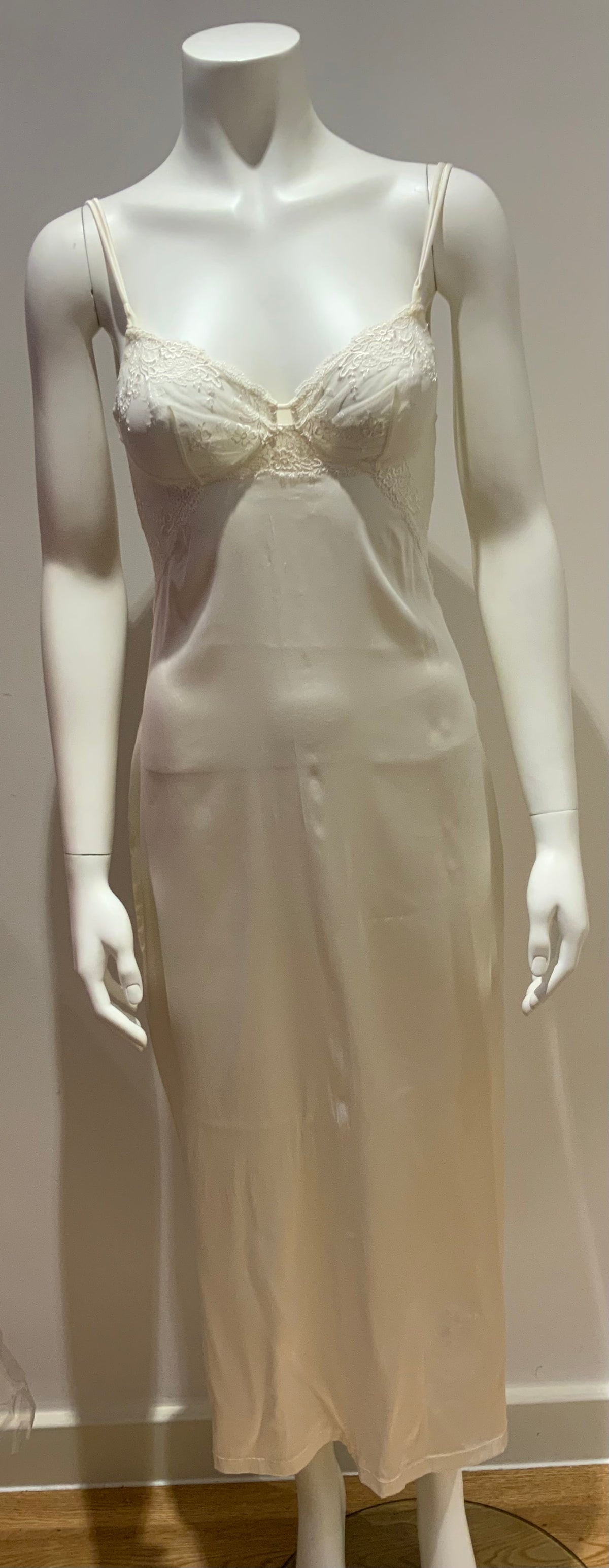 La Perla Women's White Lace Silk Long Nightdress Size IT2 DE 38 FR40 ladies