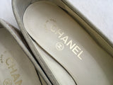 CHANEL CC Quilted Leather Ballet Flats Shoes in Beige SIZE 37 UK 4 US 7 ladies