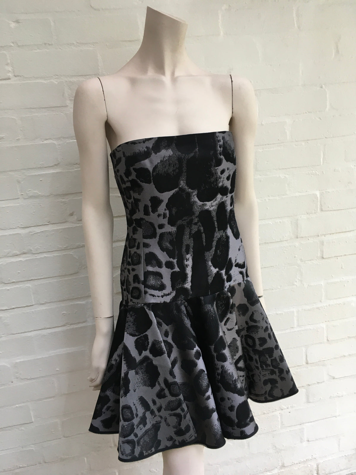 Giambattista Valli RUNAWAY Leopard Jacquard Mini Dress Size I 42 UK 10 US 6 ladies