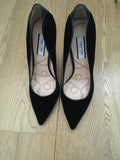 Lucy Choi 'Rania' Black Velvet / Navy Patent Leather Pumps Size 40 UK 7 US 10 ladies