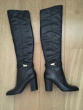 Sam Edelman Fae Over The Knee Tall Leather Black Boots Size 41  ladies