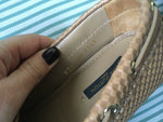 Louis Vuitton Beige Petit Damier Embossed Leather Gloria Bow Loafers Size 36 Ladies
