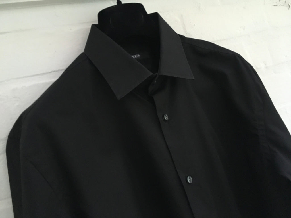 HUGO BOSS BLACK SLIM FIT LONG SLEEVE BUTTON-UP SHIRT SIZE 39 15 1/2" M Afashionistastore HUGO BOSS BLACK SLIM FIT LONG SLEEVE BUTTON-UP SHIRT SIZE 39 15 1/2" M Afashionistastore