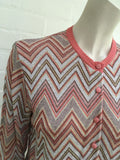 Just in Case Belgium Zig Zag Knit Button Down Cardigan Size S Small ladies