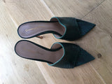 GIANVITO ROSSI Snake-embossed Alise Mules 105 In Green Size 36 UK 3 US 6 ladies