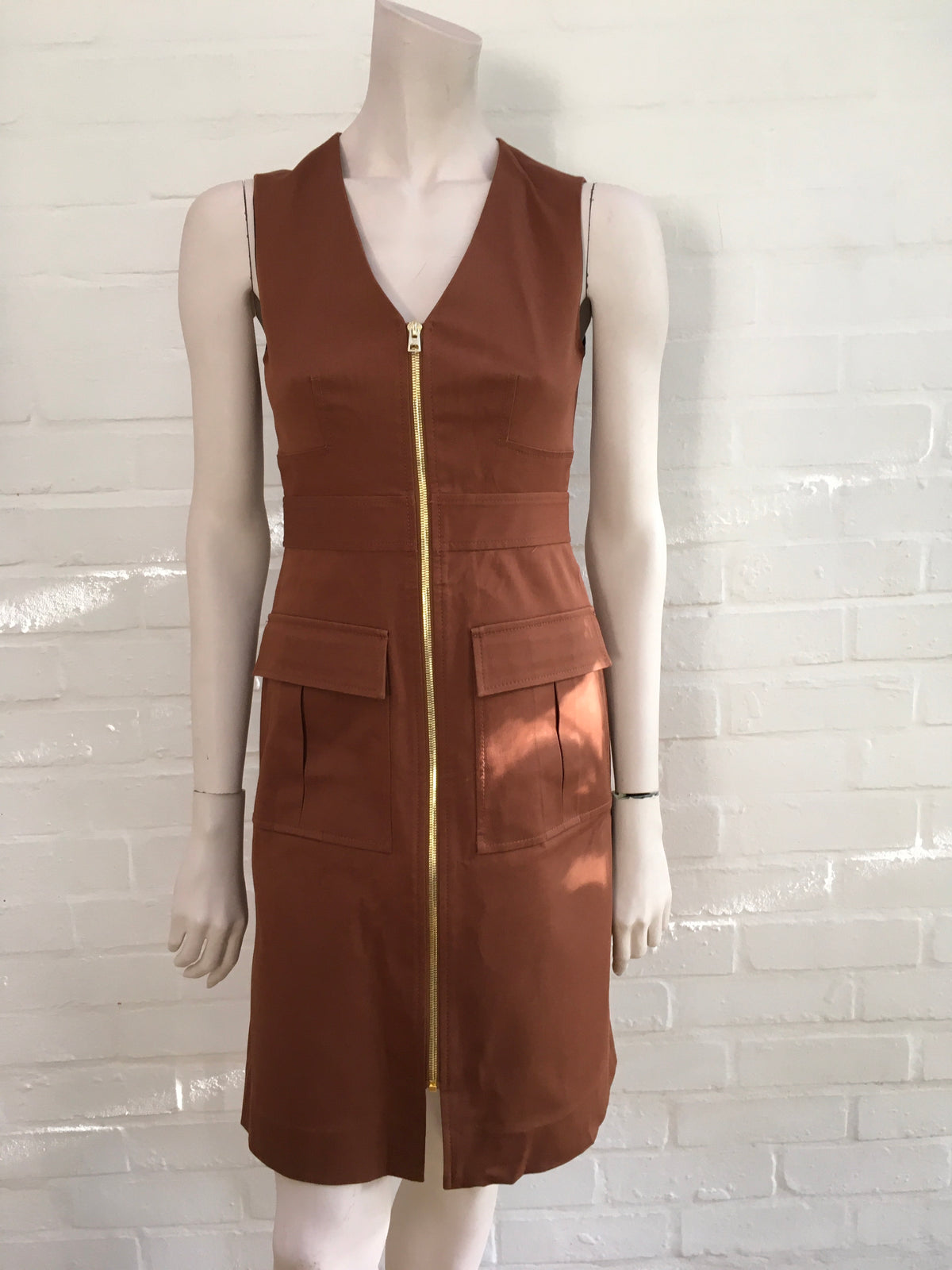 Diane von Furstenberg 2019 A Line Zip Front Safari Dress Size US 0 UK 4 XXS Ladies