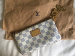 LOUIS VUITTON Eva Damier Azur Pocket Wrist Bag ladies