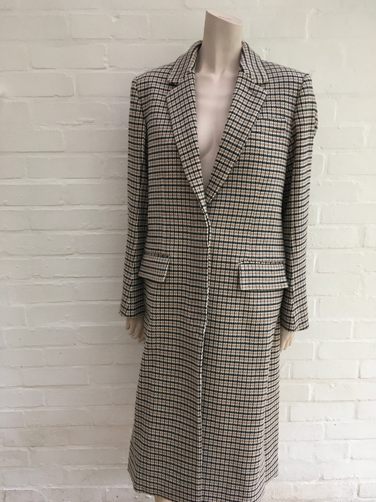 STELLA MCCARTNEY Oversized checked wool-blend coat Size 38 Ladies