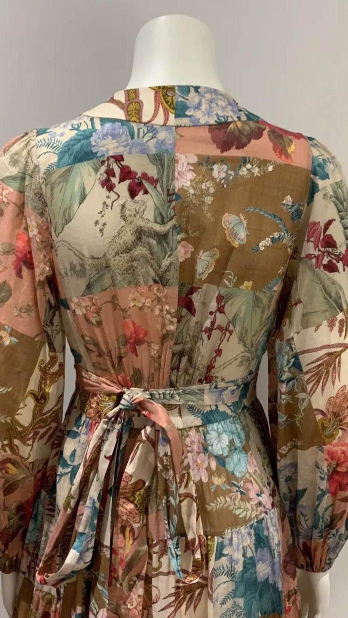 ZIMMERMANN Patchwork Cassia Midi Wrap Dress Size 1 S small
