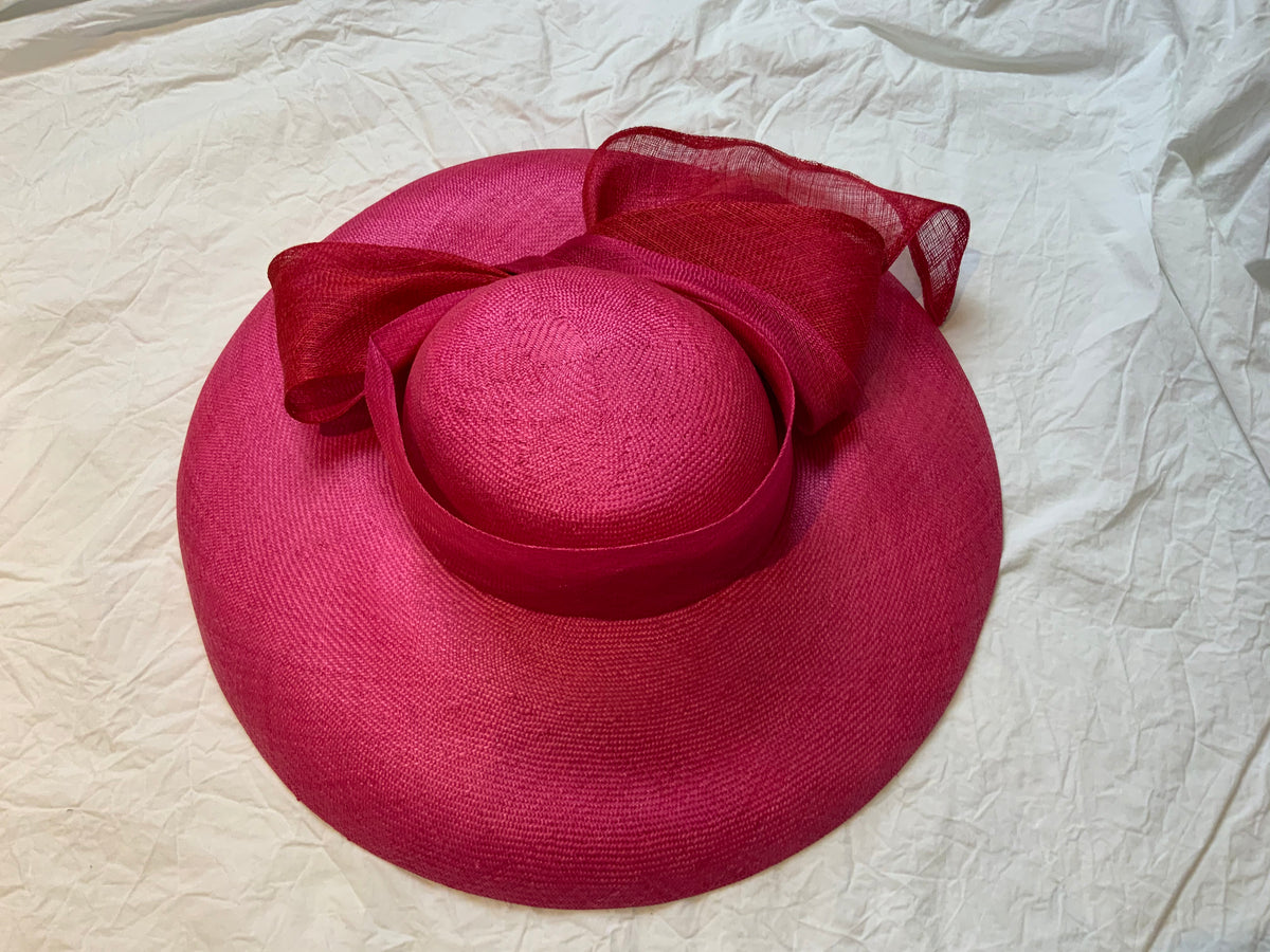 Marzi Firenze Pink Wide Brim Dress Hat Hand Made in Italy HARRODS ladies