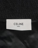 Céline Celine Eddy Period Tweed Wool Parka Triomphe Black Jacket Size F 36 ladies