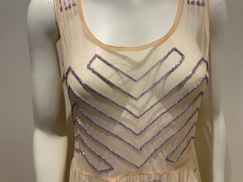 FREE PEOPLE sheer embellished beaded slip dress Size S small ladies FREE PEOPLE sheer embellished beaded slip dress Size S small ladies