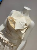 Ivory Cotton Origami Pleated Mini Dress Size XS ladies