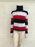 Thom Browne Turtleneck Cable Knit Wool Sweater Jumper Size US 2 UK 6 XS Ladies