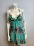 Milly New York Tie Dye Print Halter Ruffle Trim Dress Size UK 4 US 0 XXS ladies