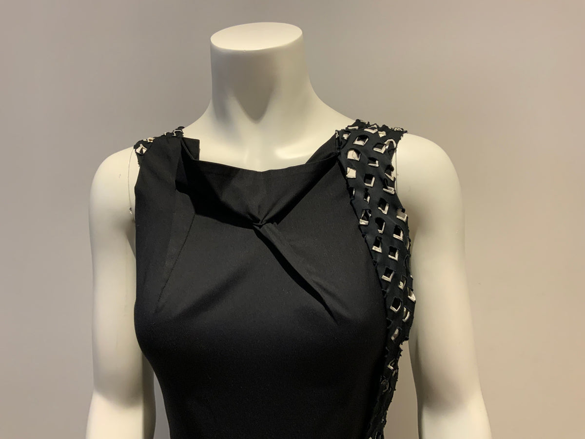 Roland Mouret RUNAWAY Black & White Lasercut Dress UK 8 US 4 IT 40 FR 36 ladies
