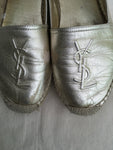 SAINT LAURENT Metallic Leather Espadrilles Shoes Size 36 UK 3 US 6 ladies