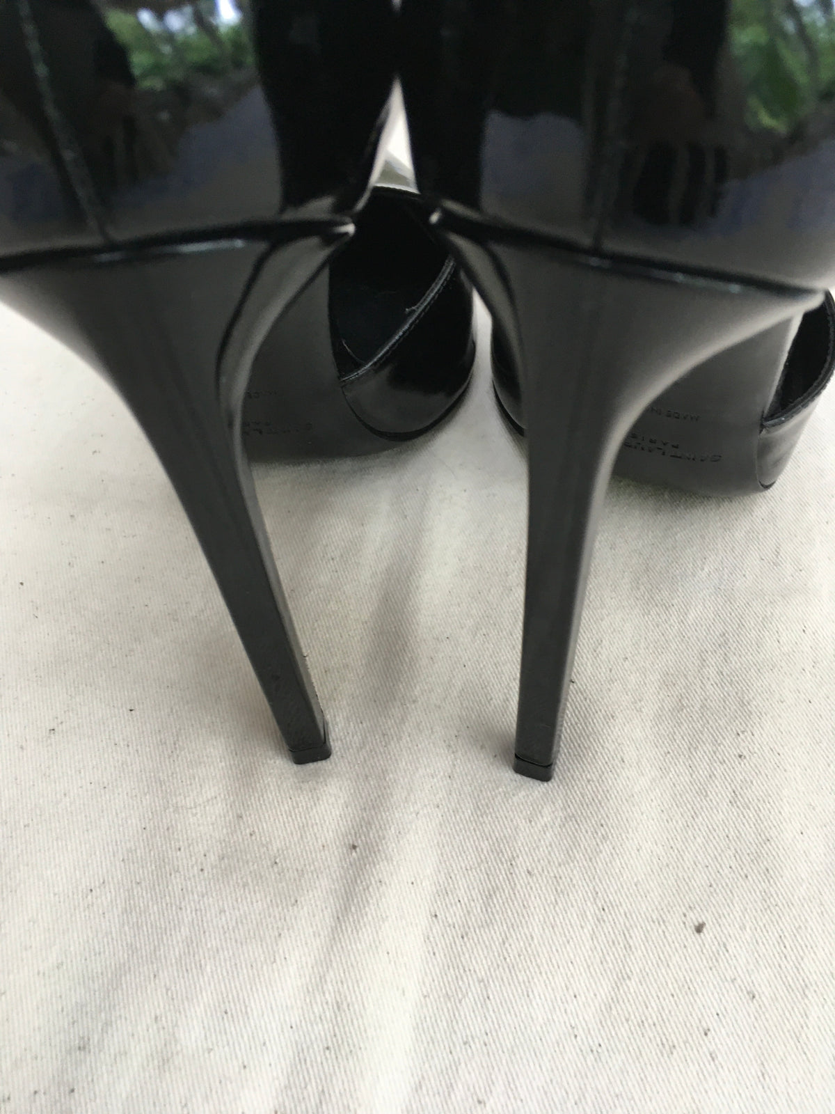 SAINT LAURENT Triple-Strap Patent Leather Pump Shoes Size 36 UK 3 US 6 ladies