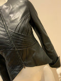 Jasmine di Milo Fitted Leather Blazer Jacket SiZe UK 8 US 4 EU 36 S Small ladies