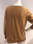 N.Peal Beige Cashmere Knit V neck Jumper Sweater Size M Medium ladies