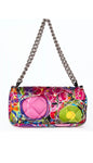 CHANEL Kaleidoscope Chain Flap Bag Quilted Printed Satin Medium Amazing RARE ladies