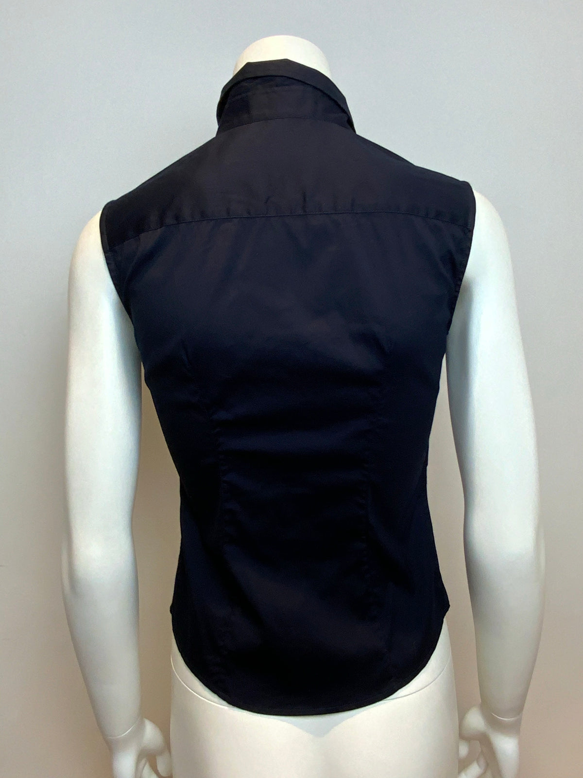 Prada Navy Fitted Shirt Blouse I 38 UK 6 US 2 XS ladies