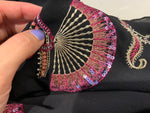 KAREN MILLEN Silk Scoop Neck Embroidered Beaded Top Blouse UK 10 US 6 ladies