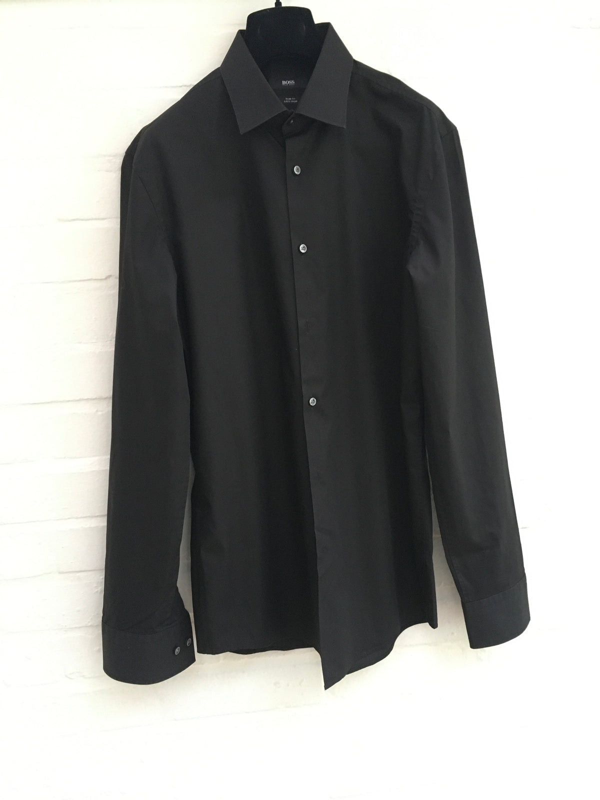 HUGO BOSS BLACK SLIM FIT LONG SLEEVE BUTTON-UP SHIRT SIZE 39 15 1/2" Men