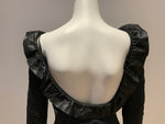 JASMINE DI MILO Black Fitted Leather Trim Top Size S small ladies