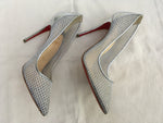 Christian Louboutin Silver Mesh Follies Resille Pointed Toe Shoes 36 US 6 UK 3 ladies