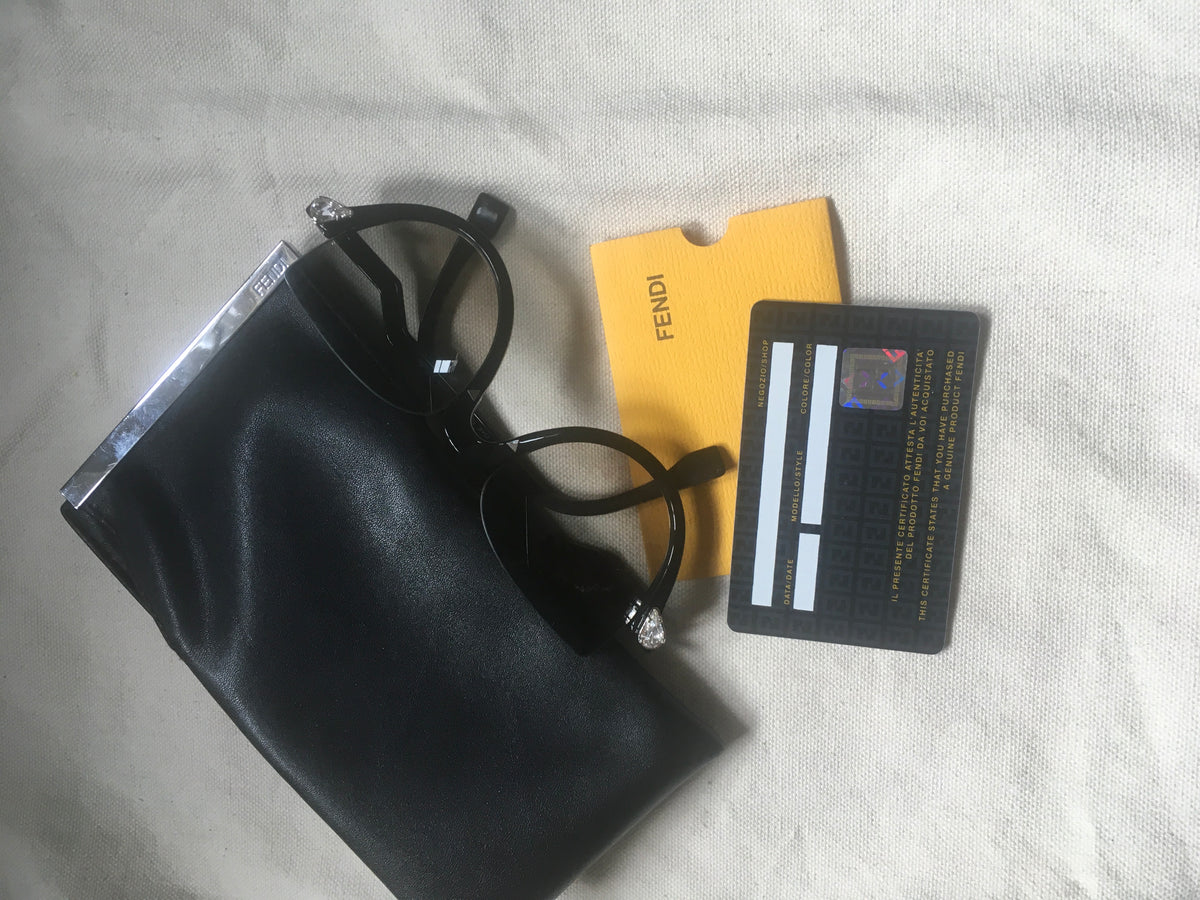 Fendi crystal blink half rim sunglasses Ladies
