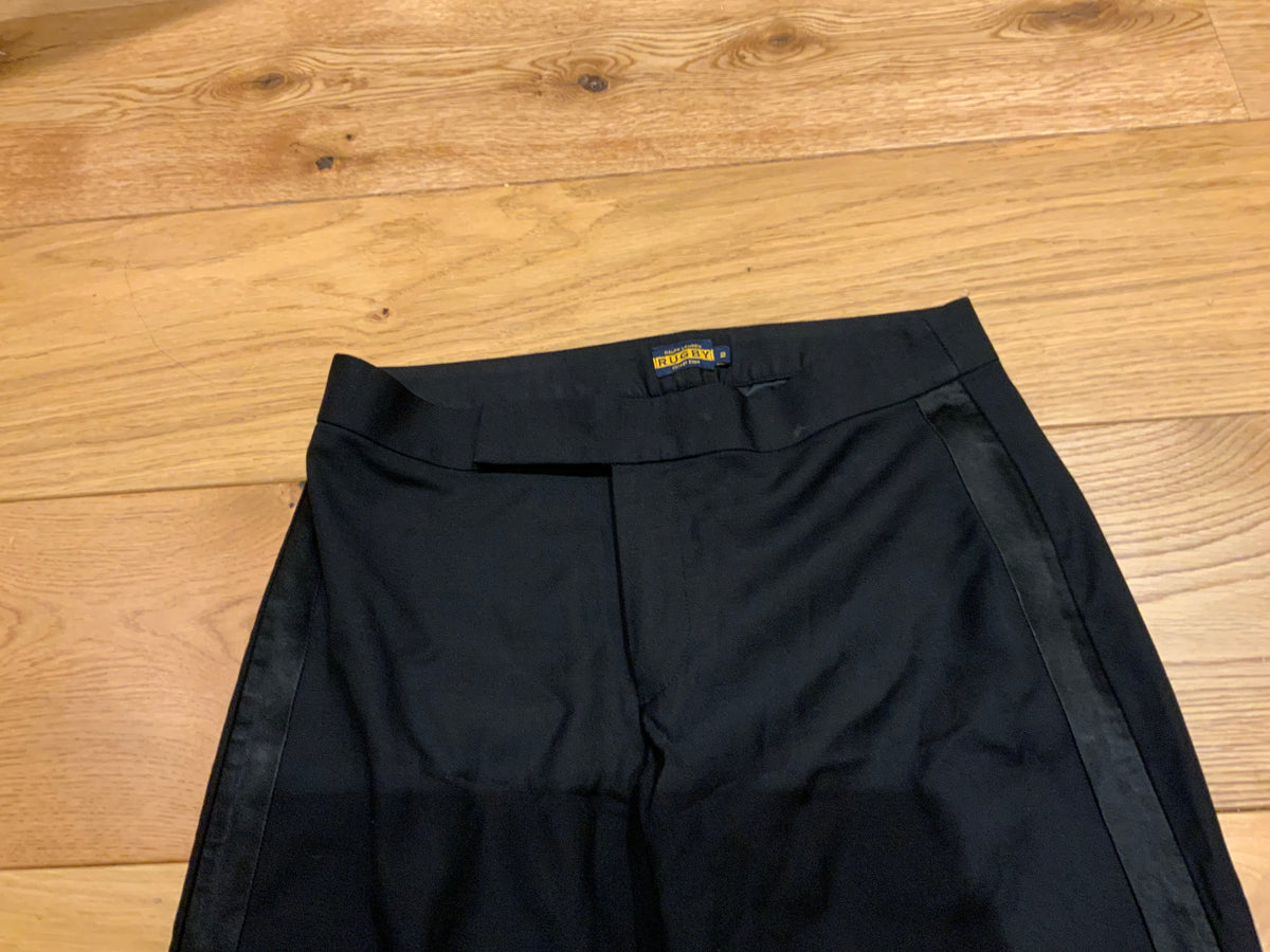 Ralph Lauren Rugby Black Wool Tuxedo Pants Trousers Size US 2 UK 6 XS ladies