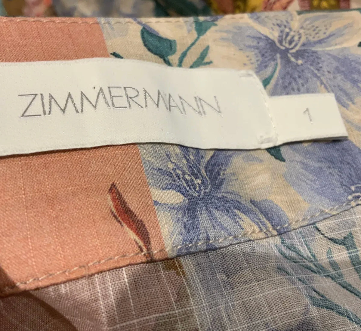 ZIMMERMANN Patchwork Cassia Midi Wrap Dress Size 1 S small
